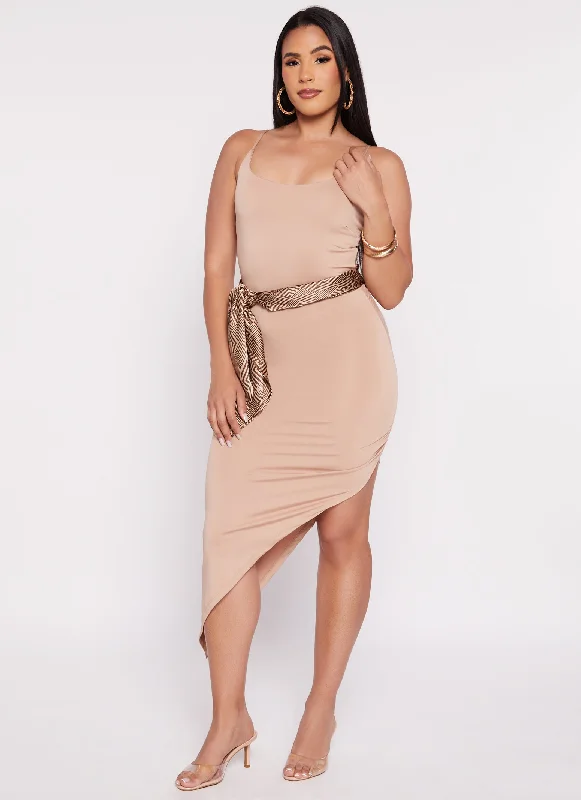 Weekend Price Drops Asymmetrical Cami Midi Dress