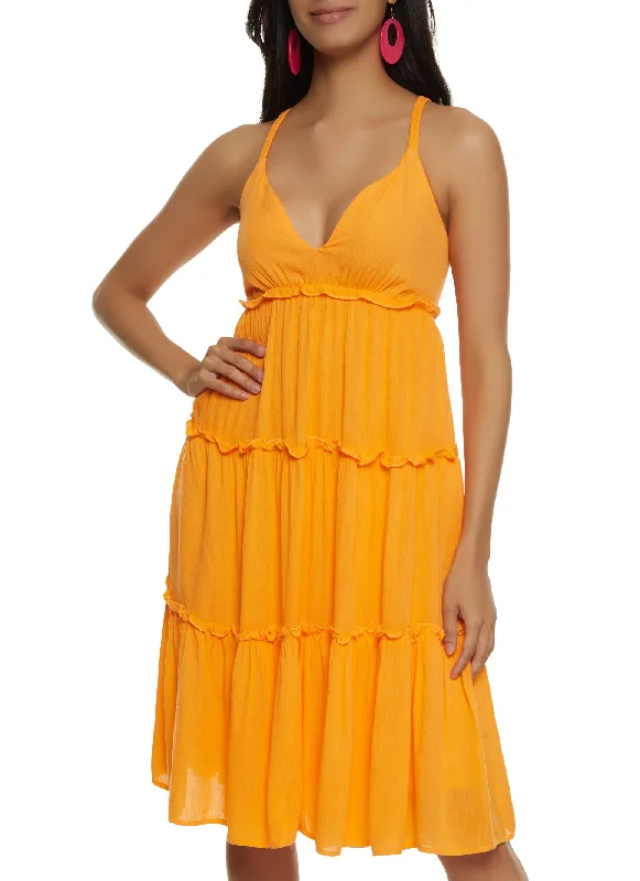 Weekend Savings Bonanza Haute Monde Tiered Cami Midi Dress