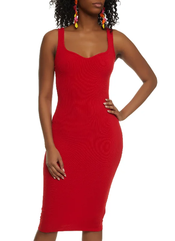 Limited Stock Ribbed Tank Midi Dress