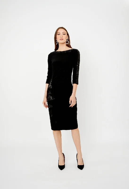 Weekend Super Sale Sequined Sheath Midi Dress