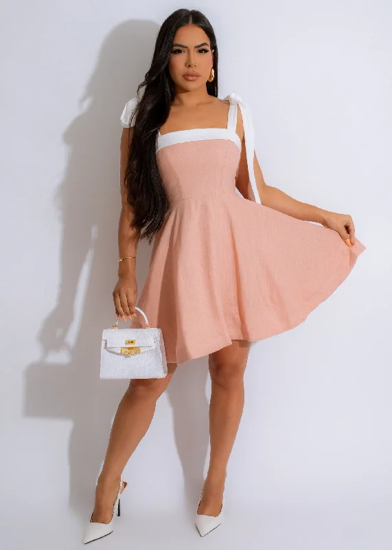 Weekend Offers and Savings All For Me Linen Mini Dress Pink