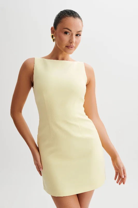 One-Stop Shop Sale Angela Suiting Mini Dress - Lemon