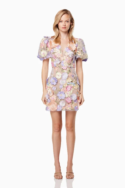 Big Offers Anthea 3D Lace Mini Dress In Purple