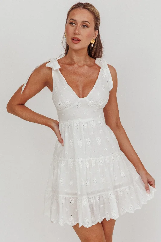 Exclusive Savings Event Ardent Tied Shoulder Mini Dress White