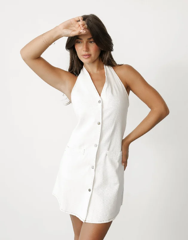 Weekend Shopping Fever Arisha Mini Dress (White)
