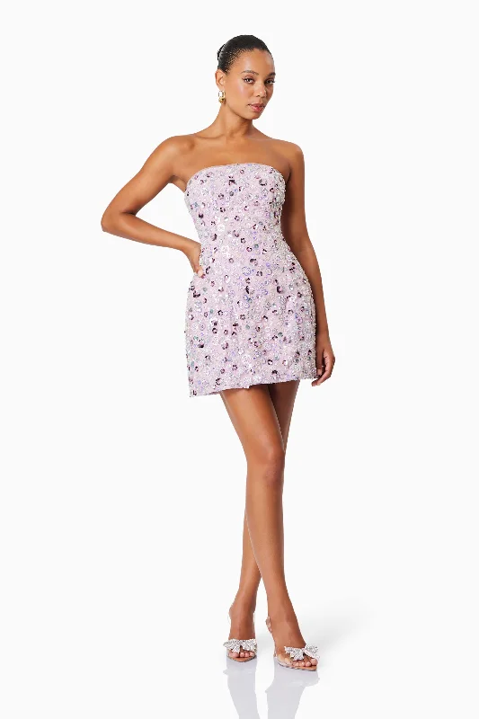 Exclusive Weekly Sale Aurora Strapless Party Mini Dress In Purple