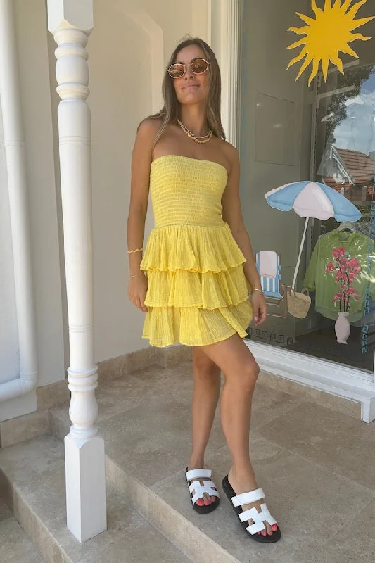 Super Low Prices Doris Mini Dress Lemon/Gold