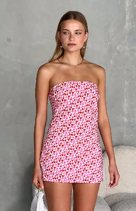 Weekend Shop Now Ellie Pink And Red Speckled Mini Dress