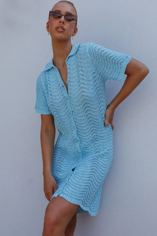 Best Price Guarantee Glennon Crochet Shirt Dress Soft Blue