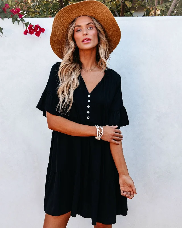 Weekend Offers You Love Jessica Black Tiered Mini Dress