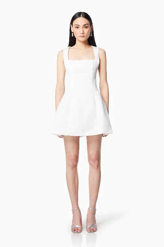 Sale of the Year Juliet Square Neckline Mini Dress In White
