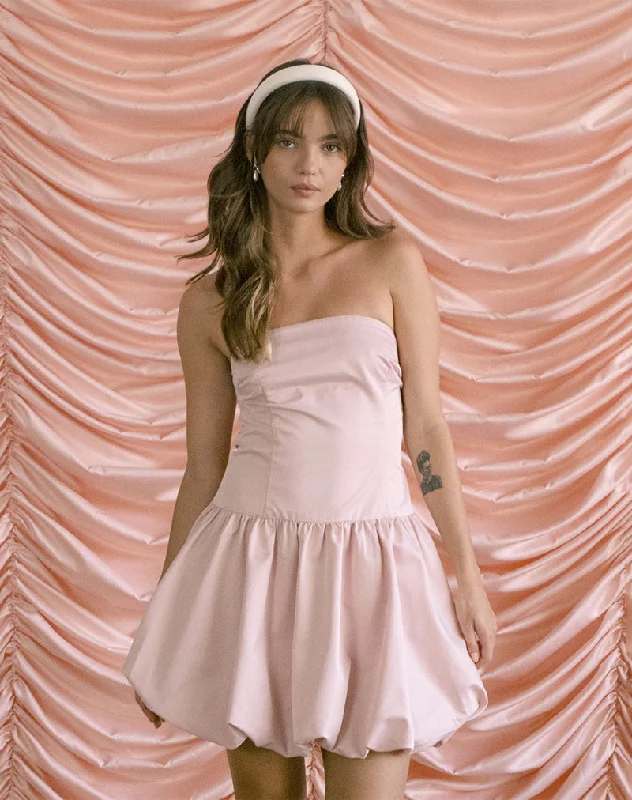 Limited Offer Krayofa Puffball Mini Dress in Baby Pink