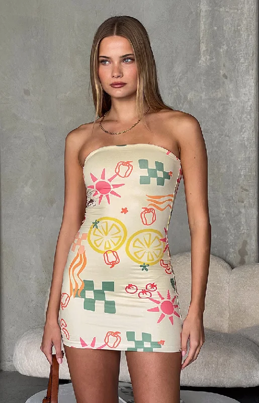 Weekend Special Lee Golden Escape Strapless Mini Dress