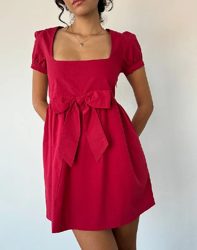 Hot Deals Leshiana Mini Dress in Poplin Adrenaline Red
