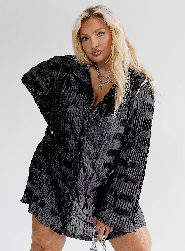Hot Picks Lila Shirt Dress Black Curve