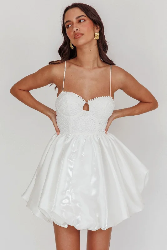 Best Deal of the Day Lucia Bubble Skirt Mini Dress White
