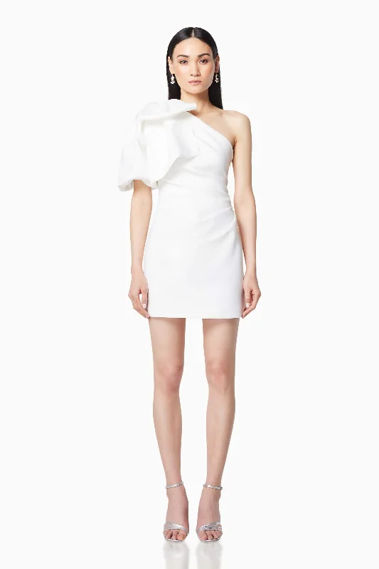 End-of-Season Sale Marseilles 3D Bow Mini Dress In White