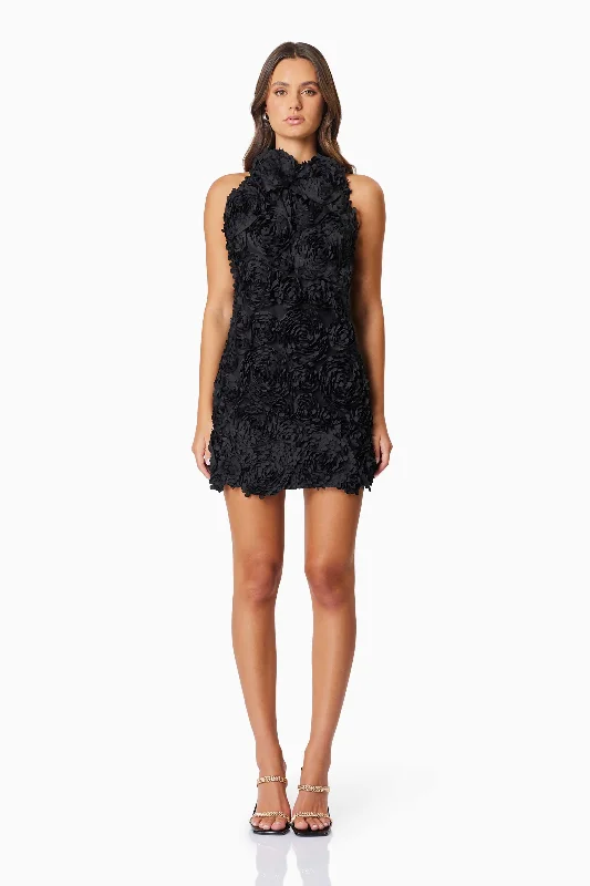Weekend Price Breaks Megan Halter Neck Mini Dress In Black