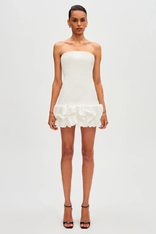 Price Slash Saphira Crepe Mini Dress Ivory
