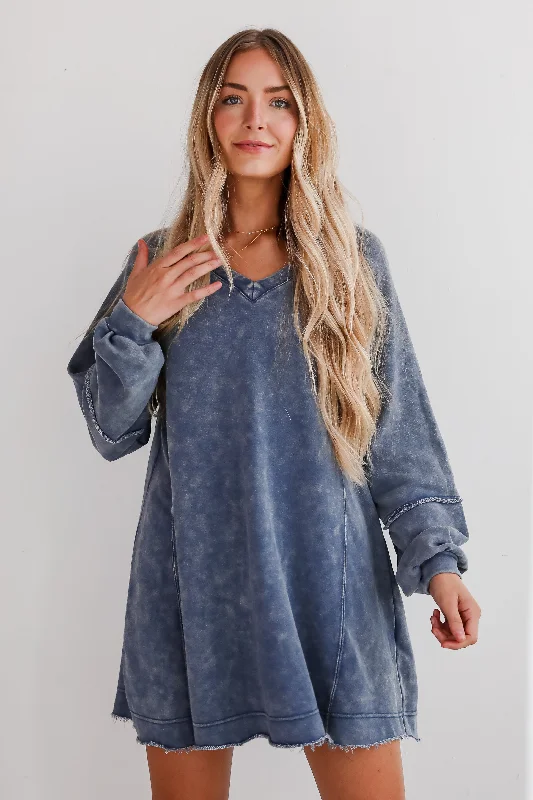 Weekend Steal of the Day Modern Concept Denim Knit Mini Dress