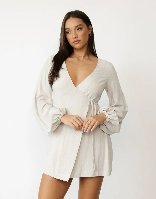 Grab Your Deal Mori Mini Dress (Latte)