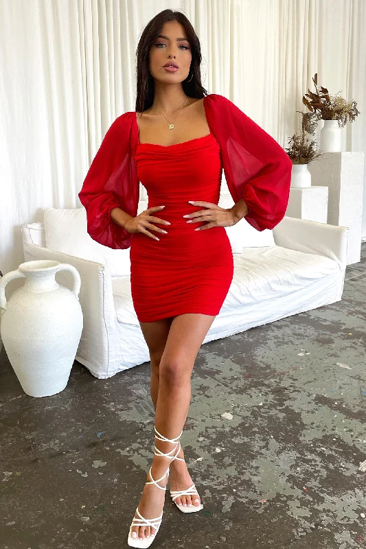 Final Sale Event Octavia Dress - Red