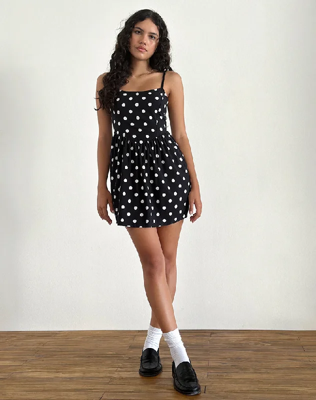 Weekend Price Drop Event Ramana Mini Dress in 80s Polka Black
