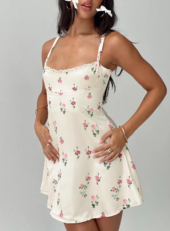 Weekend Deal Fever Remini Satin Mini Dress Floral