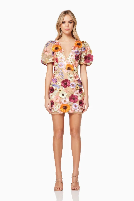 Weekend Discount Extravaganza Rosalind 3D Floral Mini Dress