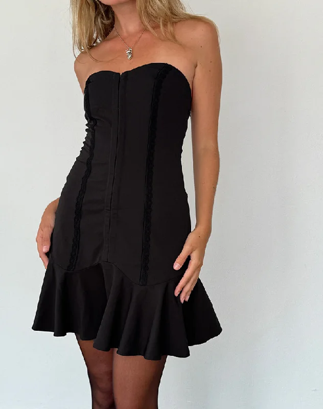 Weekend Super Sale Frenzy Snana Mini Dress in Tailoring Black