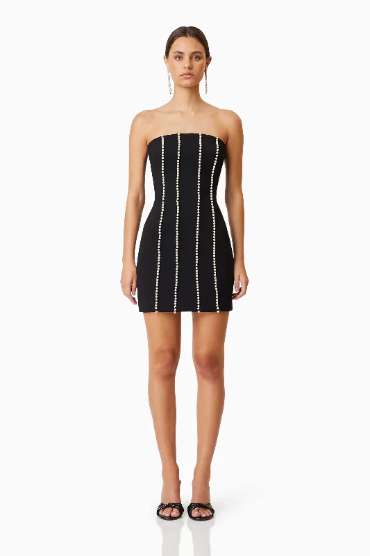 Today’s Special Discount Sonnet Mini Strapless Pearl Dress In Black