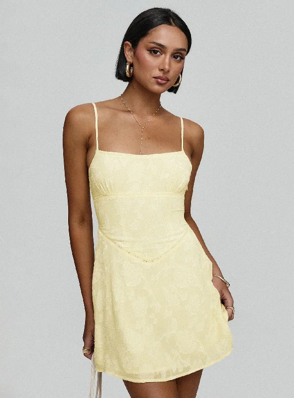 Hurry, Don’t Miss Out South Of France Mini Dress Yellow