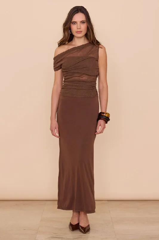 Weekend Markdowns Galore Thea Mesh Dress Coffee