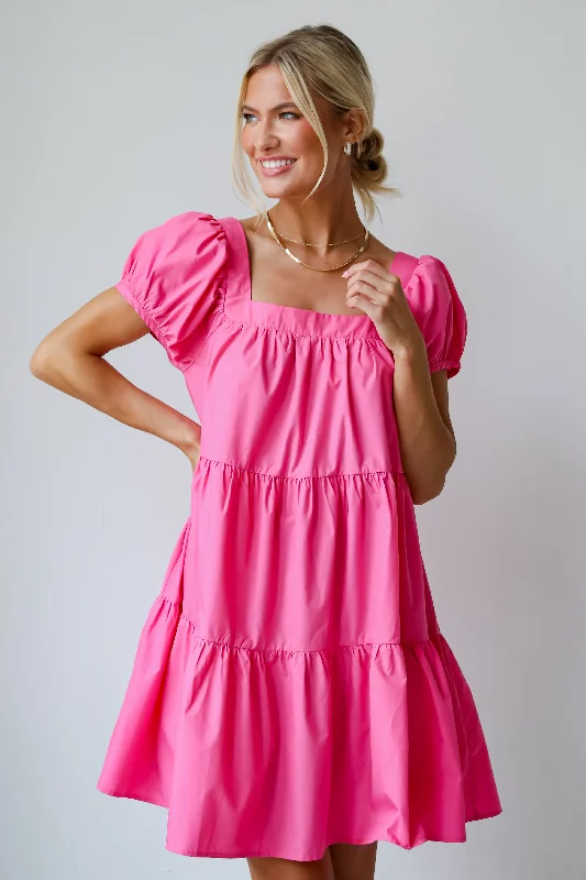 Weekend Flash Sale FINAL SALE - Sweetest Visionary Pink Tiered Mini Dress