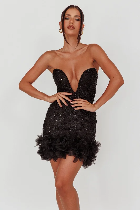 Limited-Time Discount Time Of My Life Applique Mini Dress Black