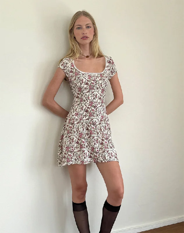 Weekend Exclusive Bargains Tipani Mini Dress in Vintage Bloom Ivory