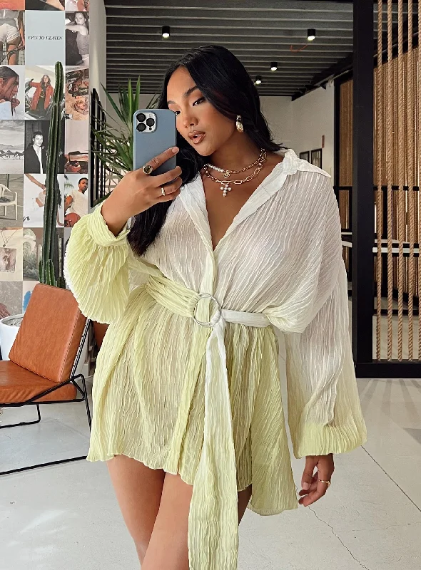 Shop & Save Now Tune In Shirt Dress Green