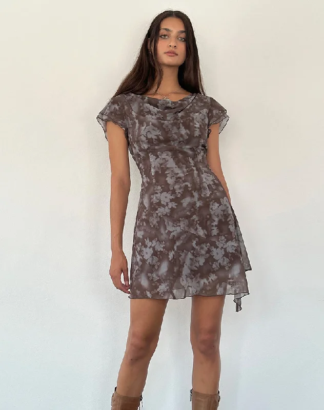 Weekend Only Savings Valencia Mini Dress in Botanical Shadow Brown