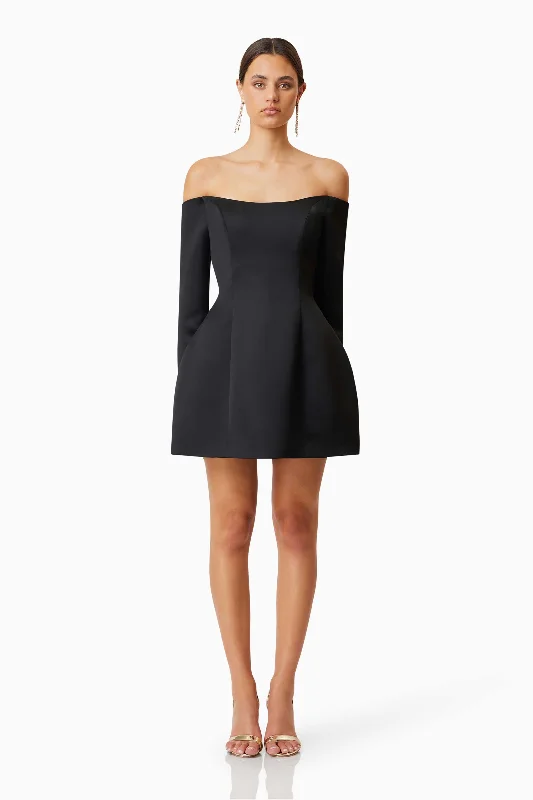 Big Discount Event Vida Off The Shoulder Day Mini Dress In Black