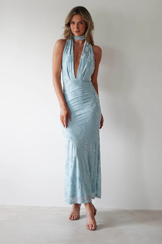 Best Price Ever Tara Floral Jacquard Maxi Dress | Blue