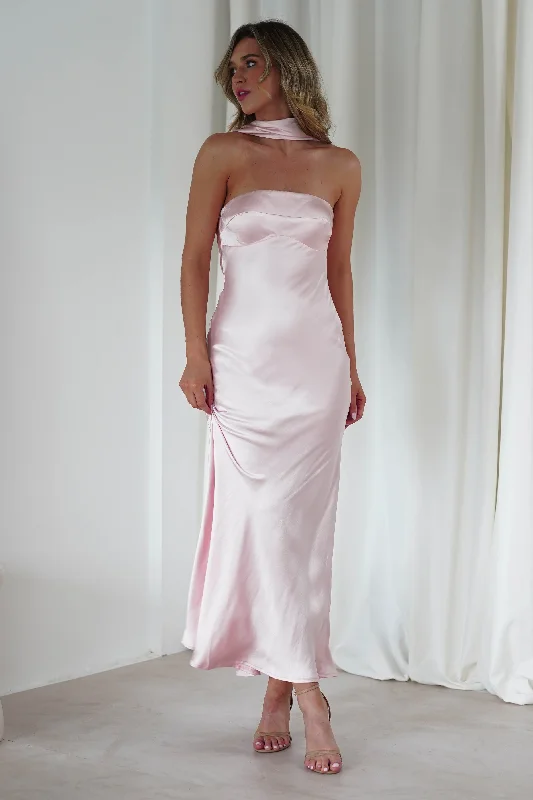 Shop More, Save More Alice Soft Satin Maxi Dress | Light Pink