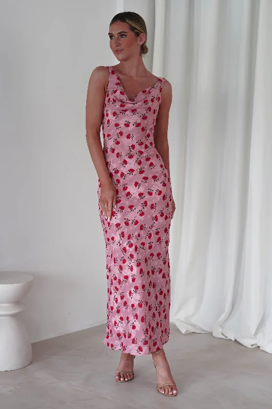 Grab Your Deal Ashley Floral Print Maxi Dress | Pink