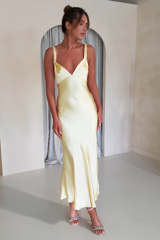 Offer of the Day Bethanie Soft Satin Maxi Dress | Yellow