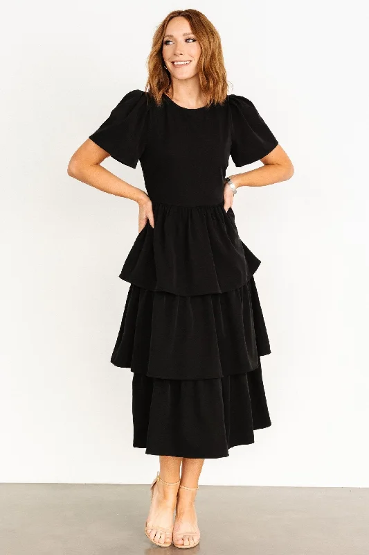 Limited Edition Cadenza Tiered Maxi Dress | Black