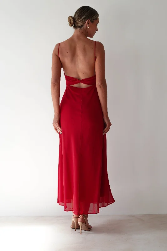 Weekend Price Drop Frenzy Cayson Open Back Maxi Dress | Red