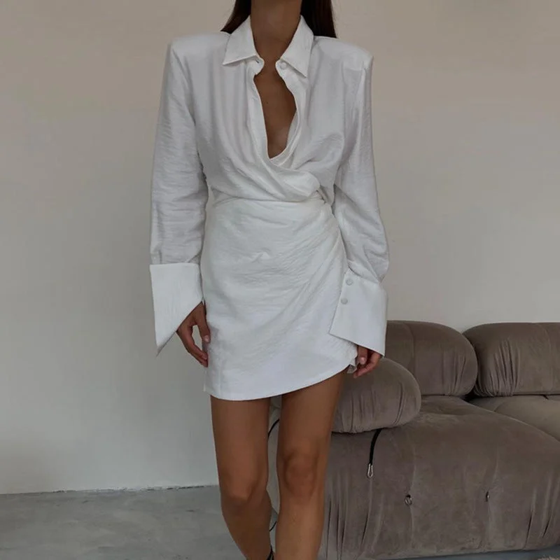 Weekend Bargain Blast Cheers To Us Crinkled Tie Shirt Dress