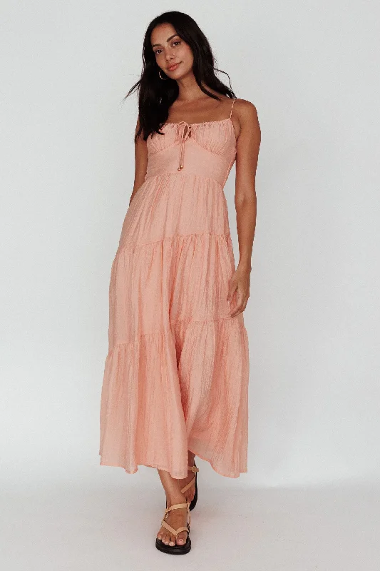 Weekend Flash Offers Doe Tie Bust Maxi Dress Apricot