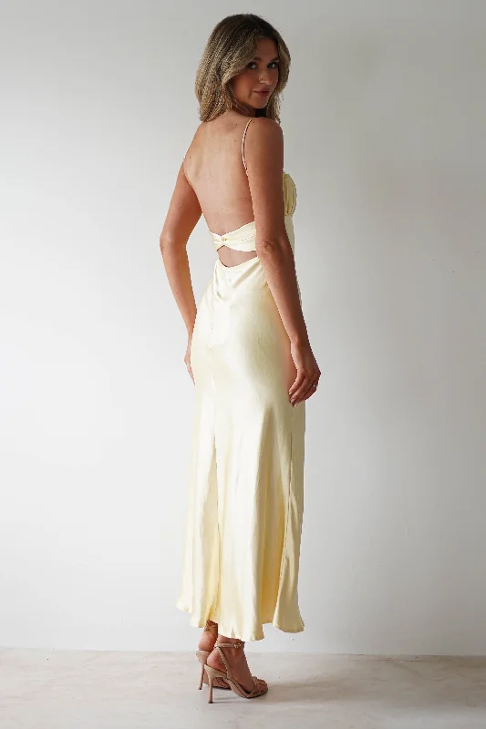 Instant Savings Grace Soft Satin Maxi Dress | Yellow