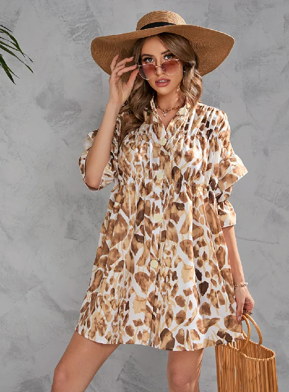 Weekend Flash Deals Hilltop Printed Button Down Shirt Dress