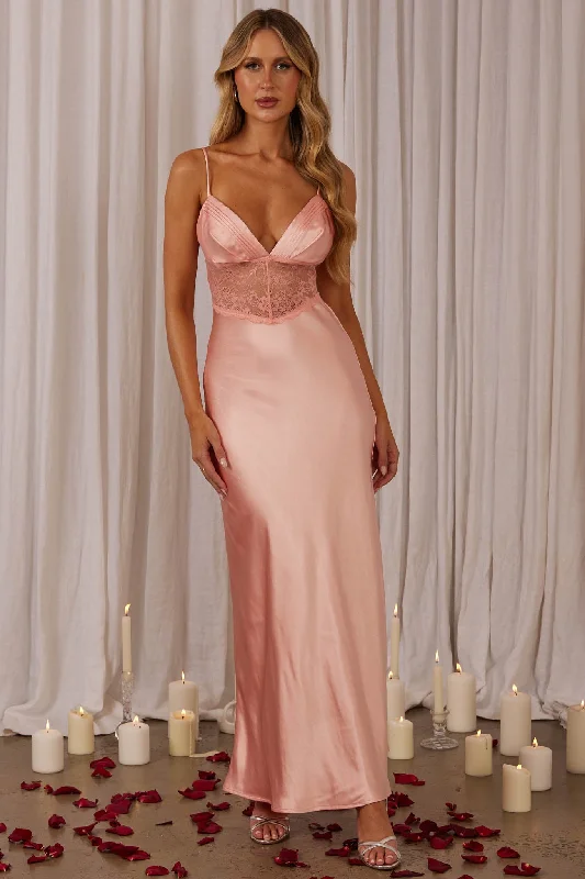 Clearance Event Kinzie Lace Waist Maxi Dress Pink